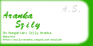 aranka szily business card